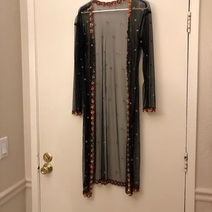 Full sleeve mesh shrug  with embellished details